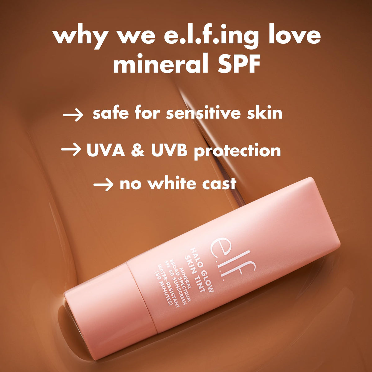 e.l.f. Halo Glow Skin Tint SPF 50 packaging arrière