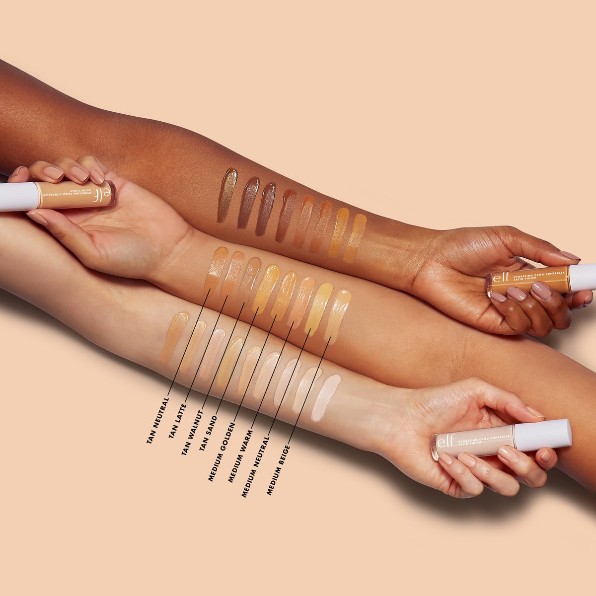 e.l.f. Hydrating Camo Concealer Medium Warm 36g with other makeup products