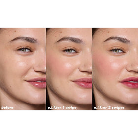 e.l.f. Sheer For It Blush Tint Left On Red avec d'autres teintes à côté