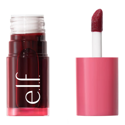 e.l.f. Sheer For It Blush Tint Left On Red vue de face avec texture hydratante