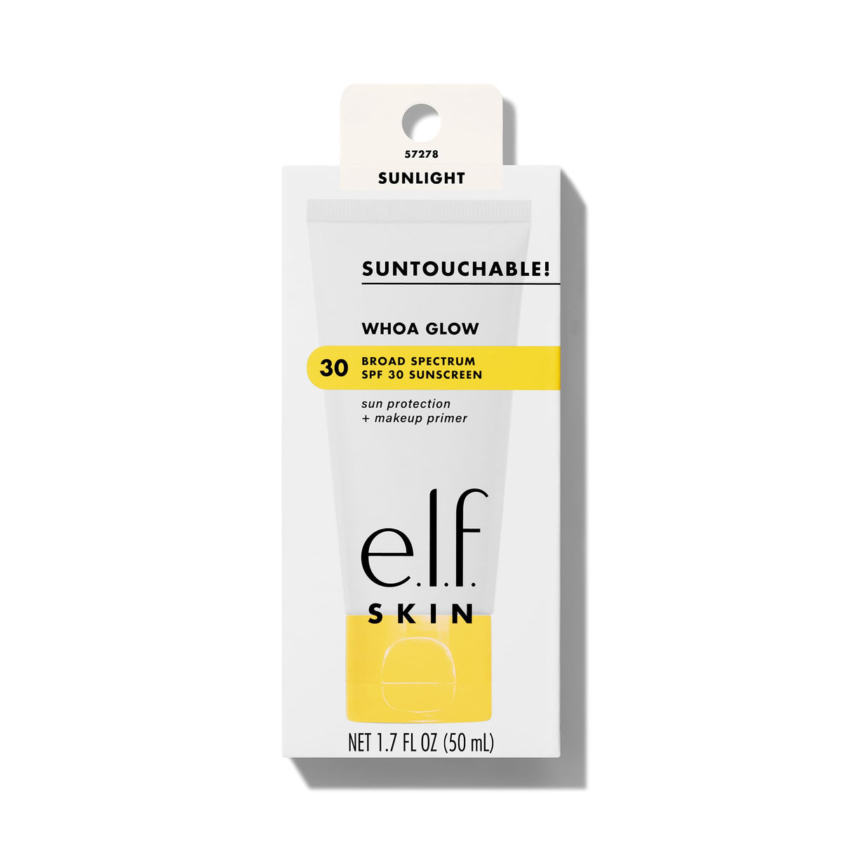 e.l.f. SKIN Suntouchable Whoa Glow SPF 30 emballage avec étiquette