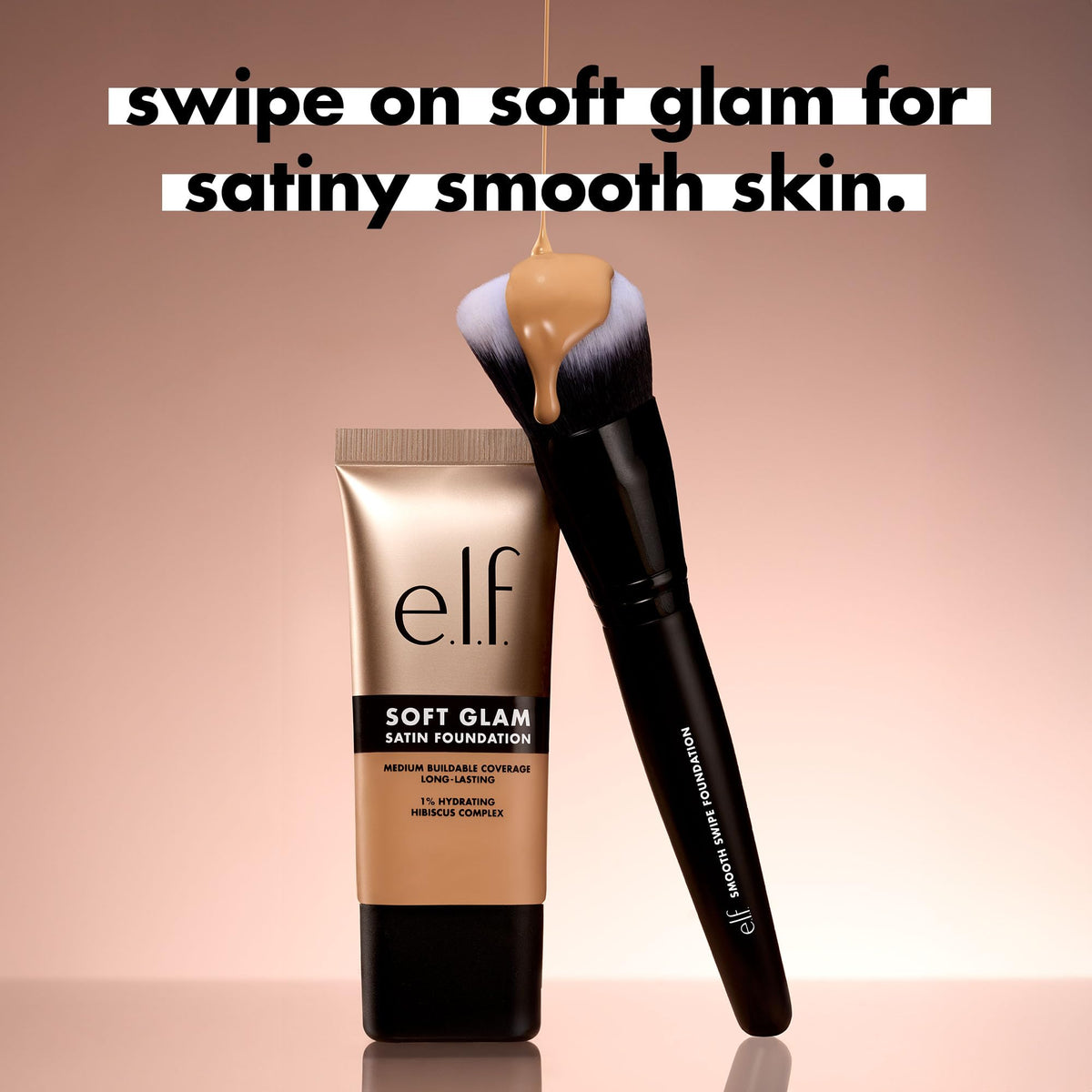 e.l.f. Soft Glam Foundation 53 Deep Neutral texture on hand