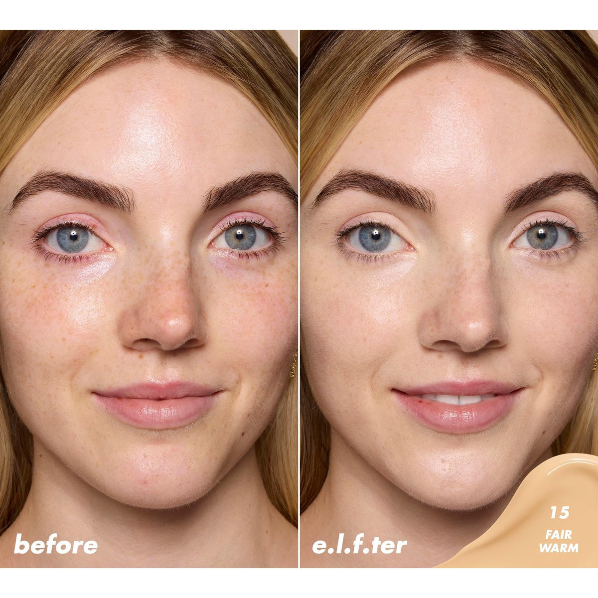 e.l.f. Soft Glam Satin Concealer sur un fond neutre