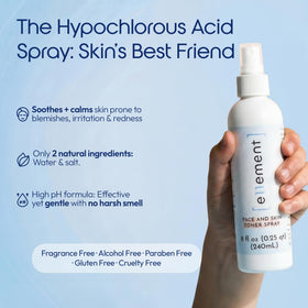 e11ement Spray à l'Acide Hypochloreux 240 ml en utilisation sur le visage