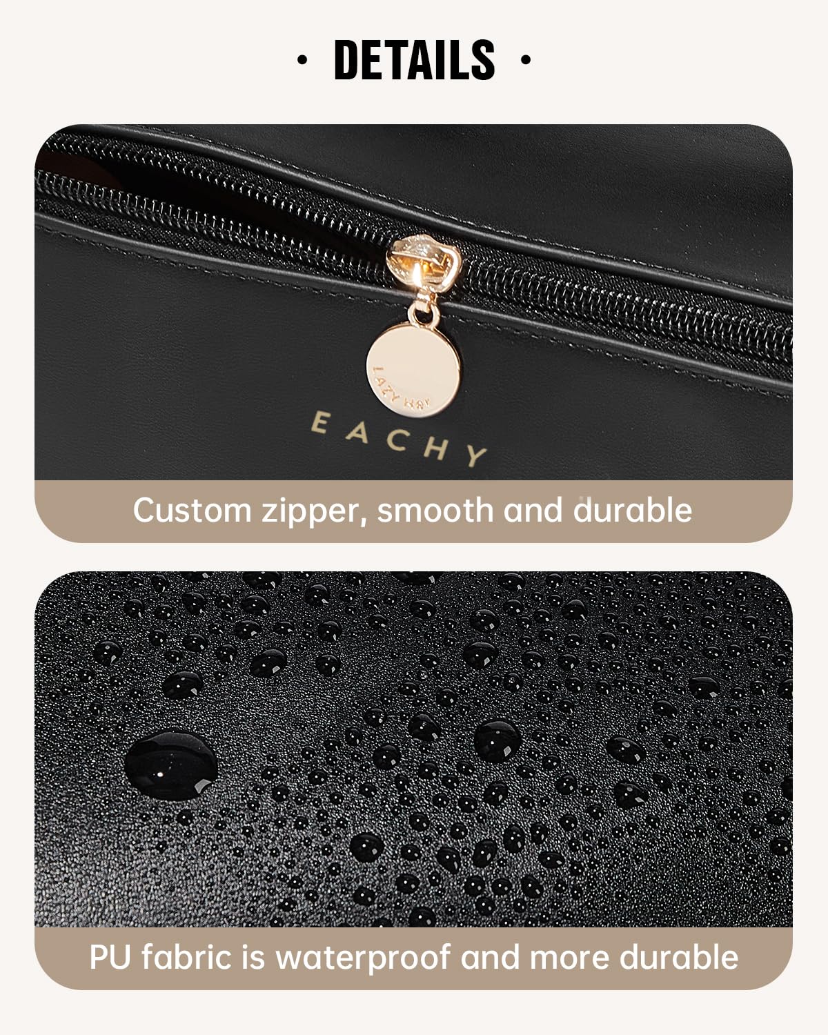 EACHY trousse de maquillage à côté d'une valise