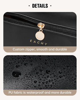 EACHY trousse de maquillage à côté d'une valise