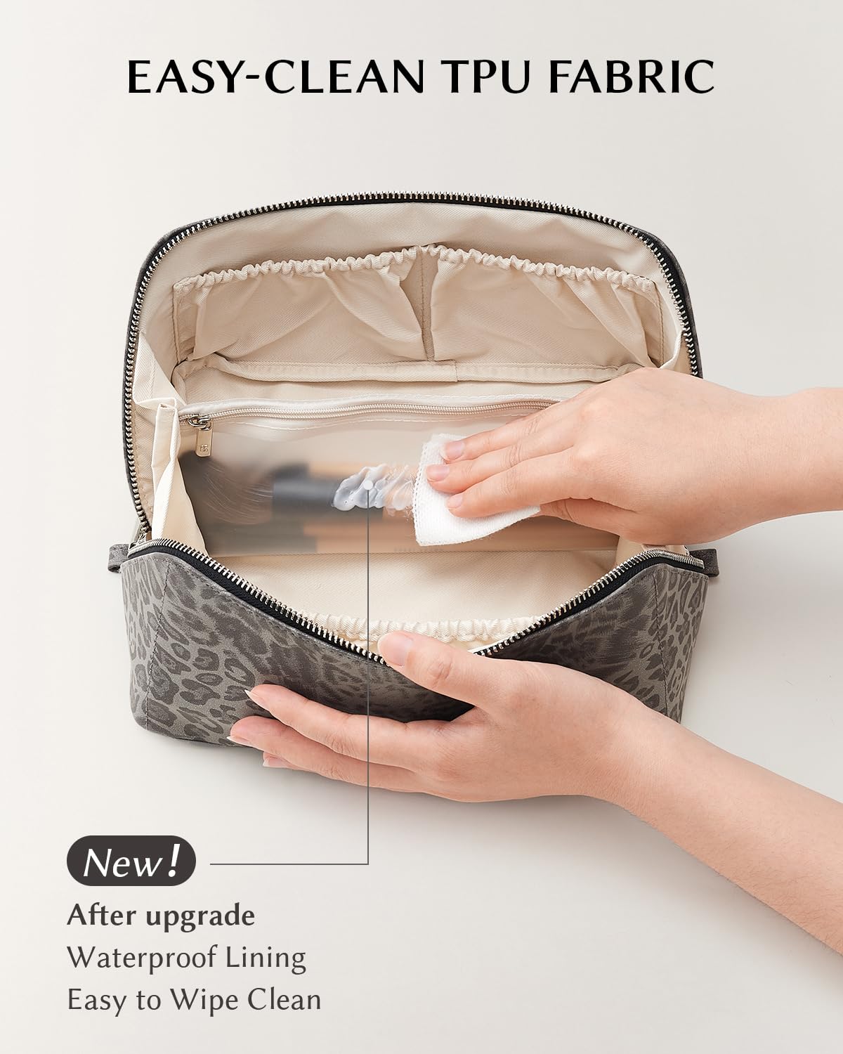 EACHY trousse de maquillage voyage en cuir PU