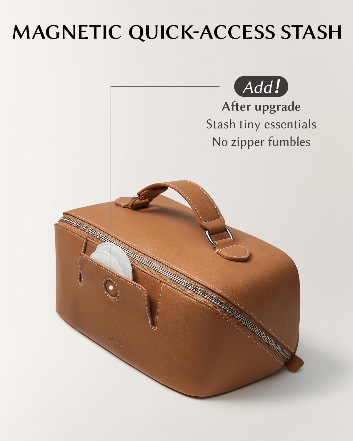 EACHY trousse de maquillage vue arrière mettant en avant le matériau imperméable