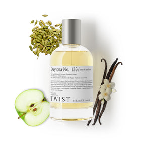 Eau de Parfum Daytona No. 133 de HOUSE OF TWIST vue avant avec son flacon élégant