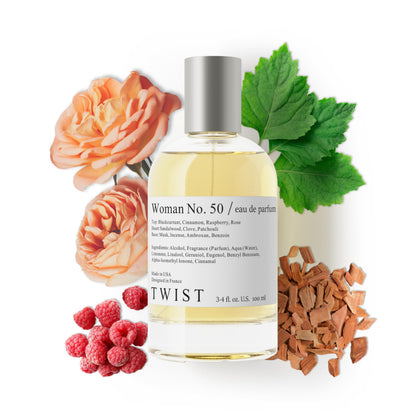 Eau de Parfum Femme N° 50 HOUSE OF TWIST flacon avant avec étiquette