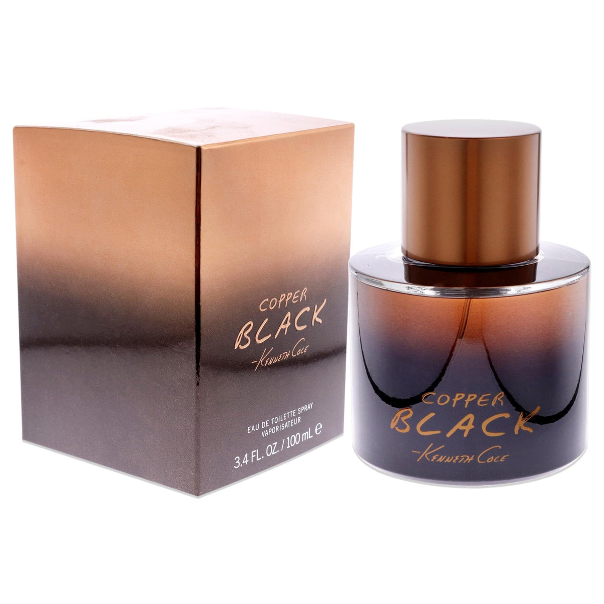 Eau de Toilette Copper Black Kenneth Cole sur fond neutre