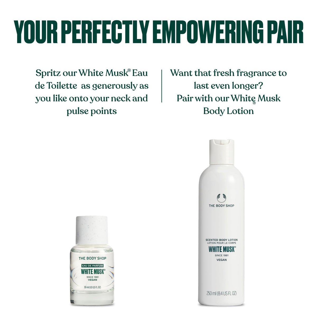 Eau de Toilette White Musk The Body Shop avec son emballage