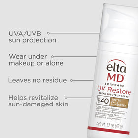 Échantillon de crème solaire teintée EltaMD sur la peau