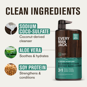 Échantillon de Gel Douche 3-en-1 Every Man Jack sur une éponge