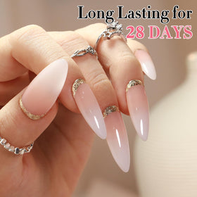 Échantillon de manucure réalisée avec le vernis gel Double Rhythm