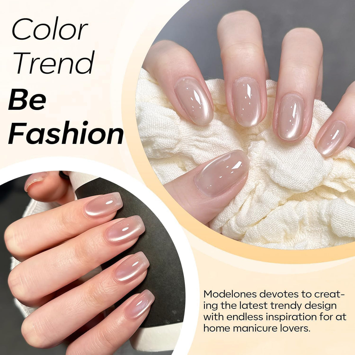 Échantillon de vernis à ongles Cat Eye modelones sur une surface
