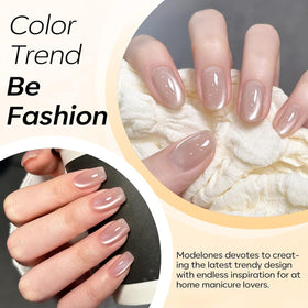 Échantillon de vernis à ongles Cat Eye modelones sur une surface