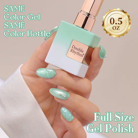 Échantillon de vernis gel Double Rhythm sur un fond neutre