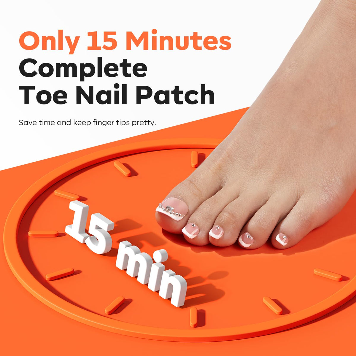 Échantillon des 15 tailles d'ongles de pieds modelones