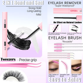 Échantillons de cils du kit YIDUO affichés sur un fond neutre