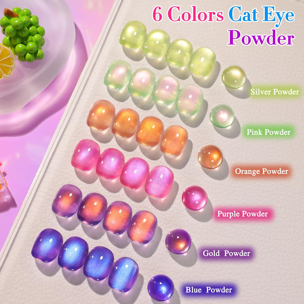 Échantillons de couleurs du set de vernis gel