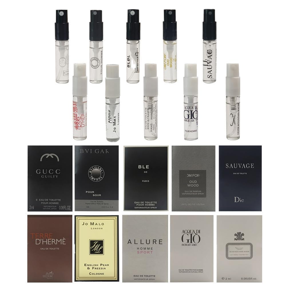 Échantillons de parfums Jendfert présentés dans un coffret