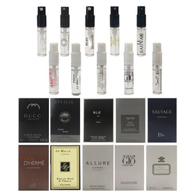 Échantillons de parfums Jendfert présentés dans un coffret