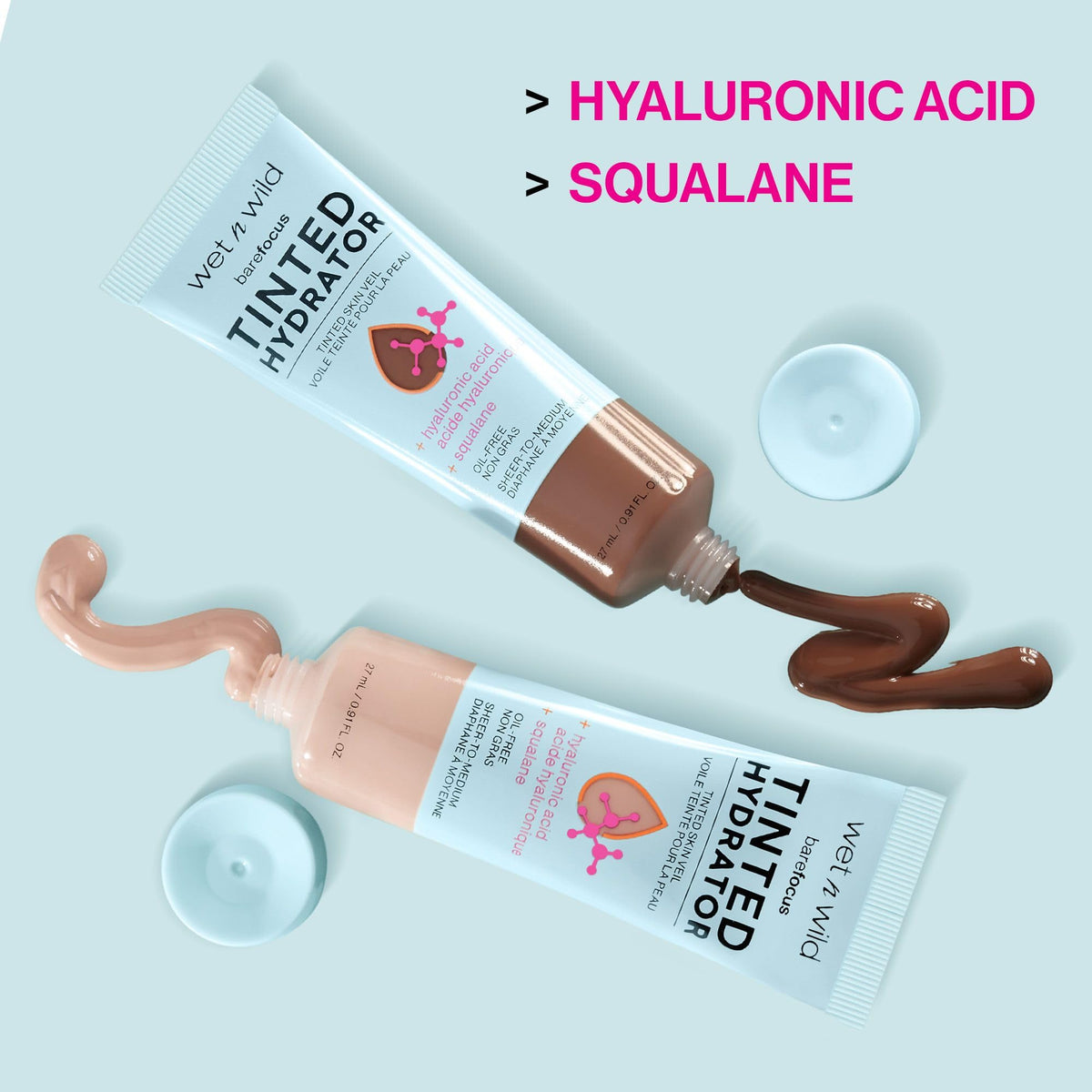 échantillons de teintes du wet n wild Bare Focus Tinted Hydrator