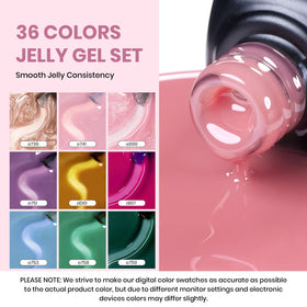 Échantillons de vernis à ongles gel dans une boîte de rangement rose