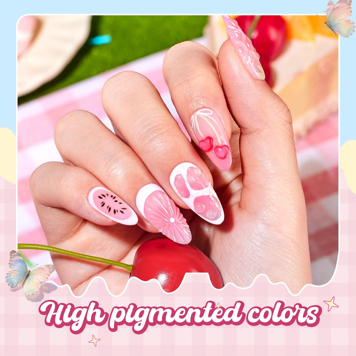 Échantillons de vernis pastel Beetles sur un nuancier
