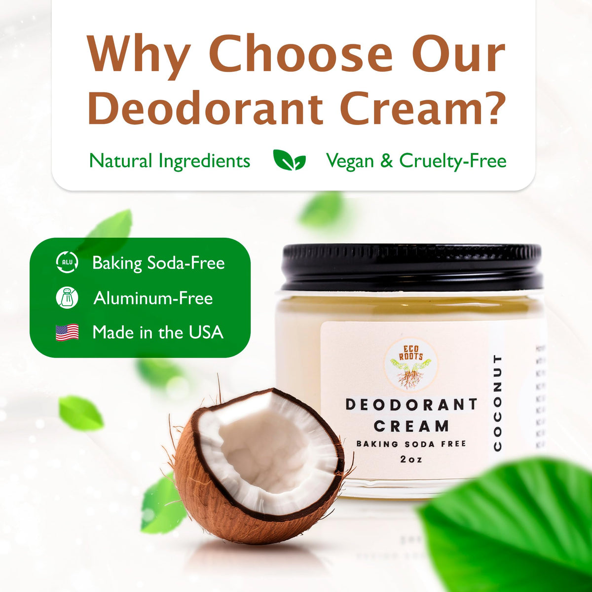 ECO ROOTS Déodorant Naturel Femme texture crémeuse sur la main