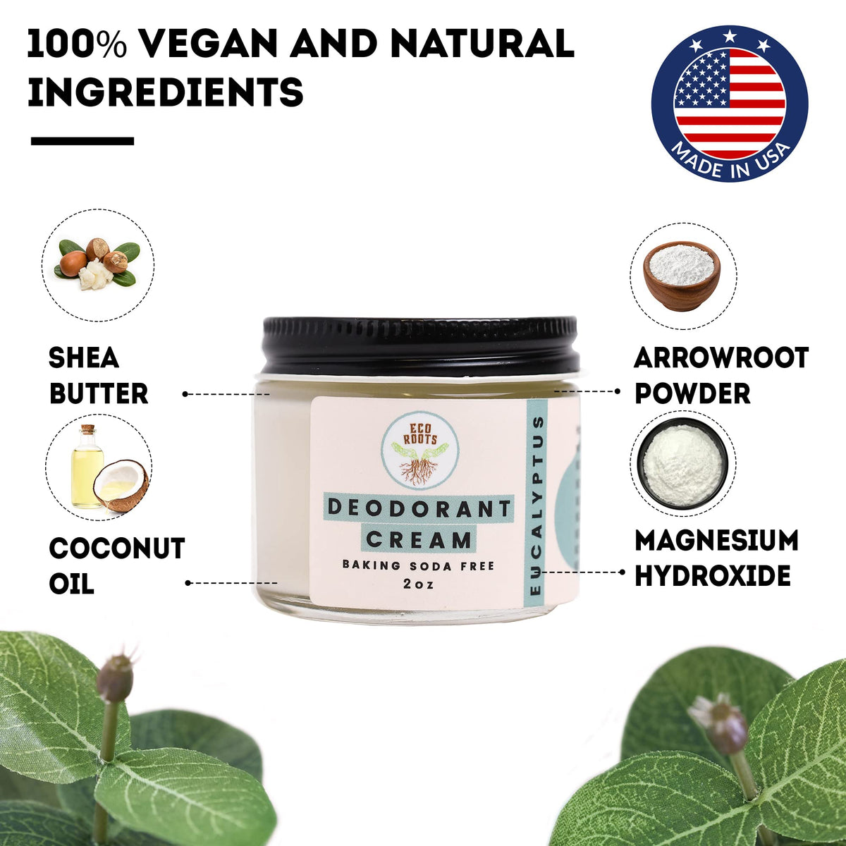 ECO ROOTS Déodorant Naturel Femmes 159g pot ouvert