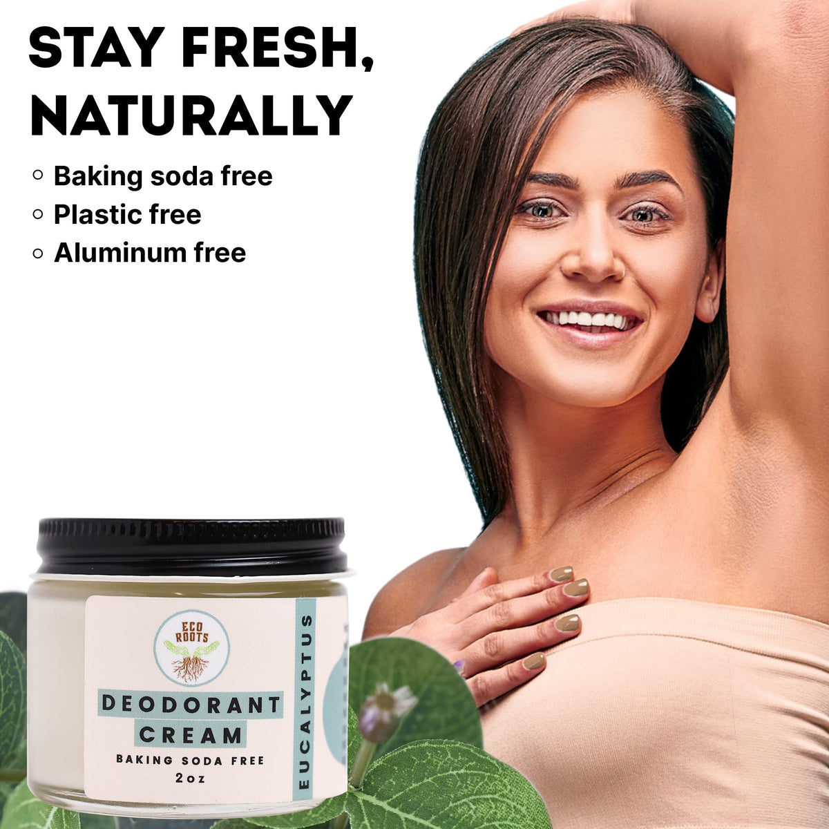 ECO ROOTS Déodorant Naturel Femmes 159g texture de crème