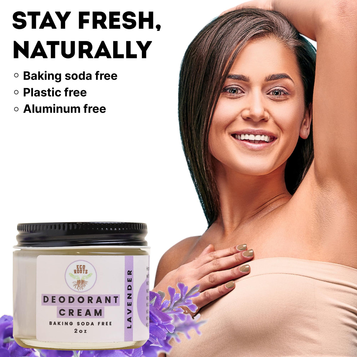 ECO ROOTS Déodorant Naturel Femmes 168g texture de crème