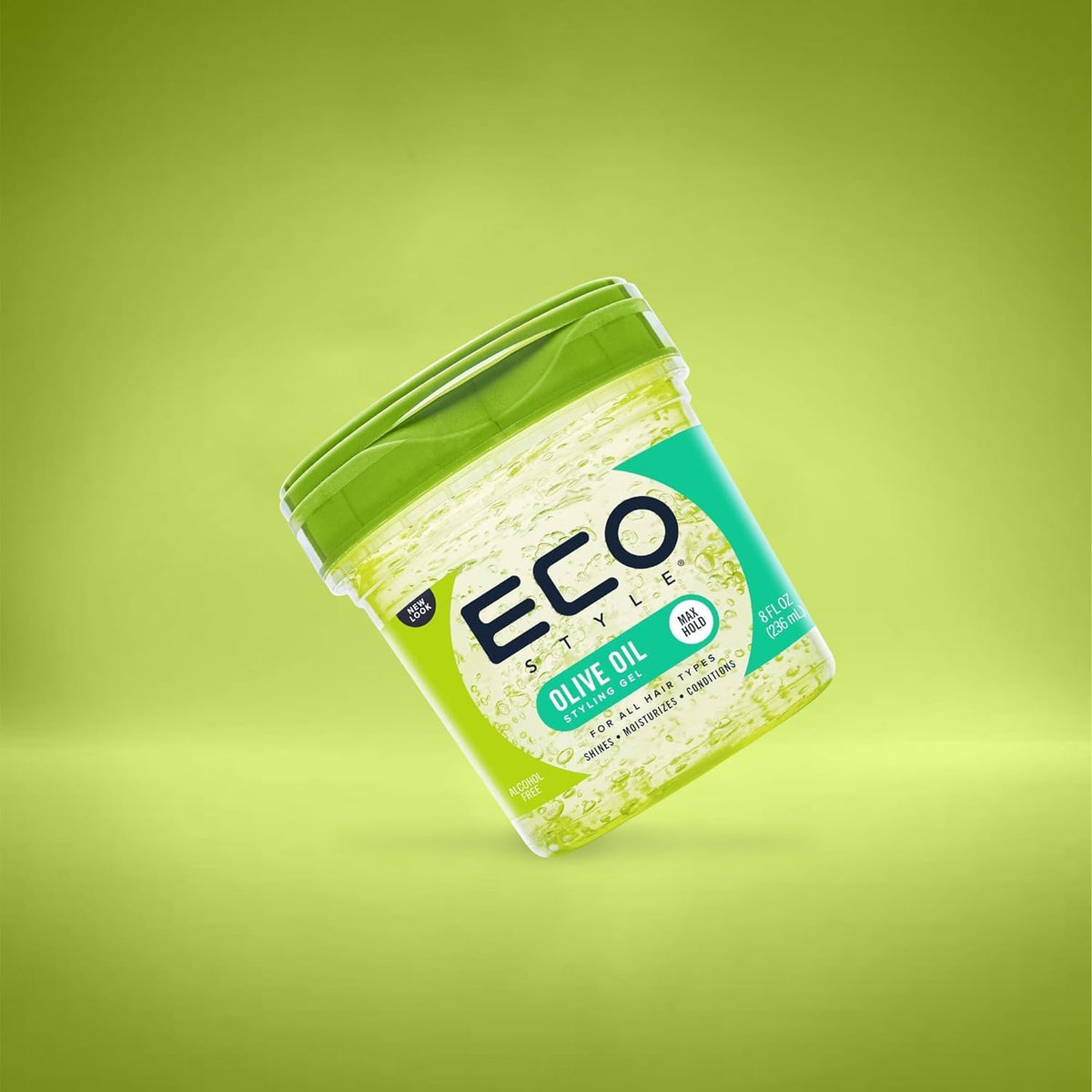 Eco Style Gel Coiffant à l'Huile d'Olive sur un coiffeur