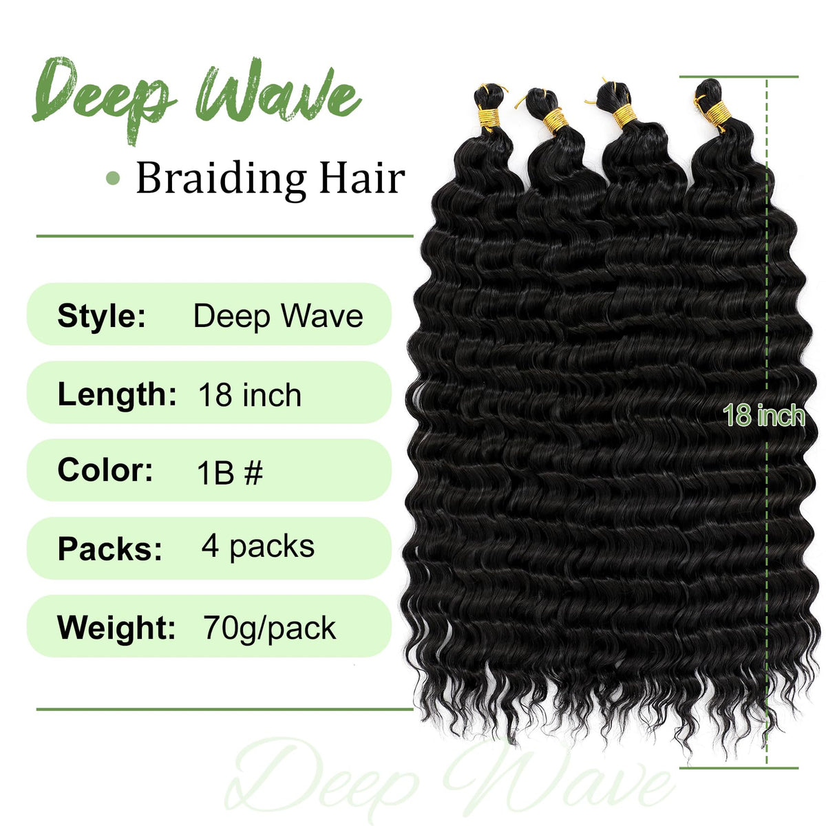 EERYA cheveux bouclés 18 pouces en paquet