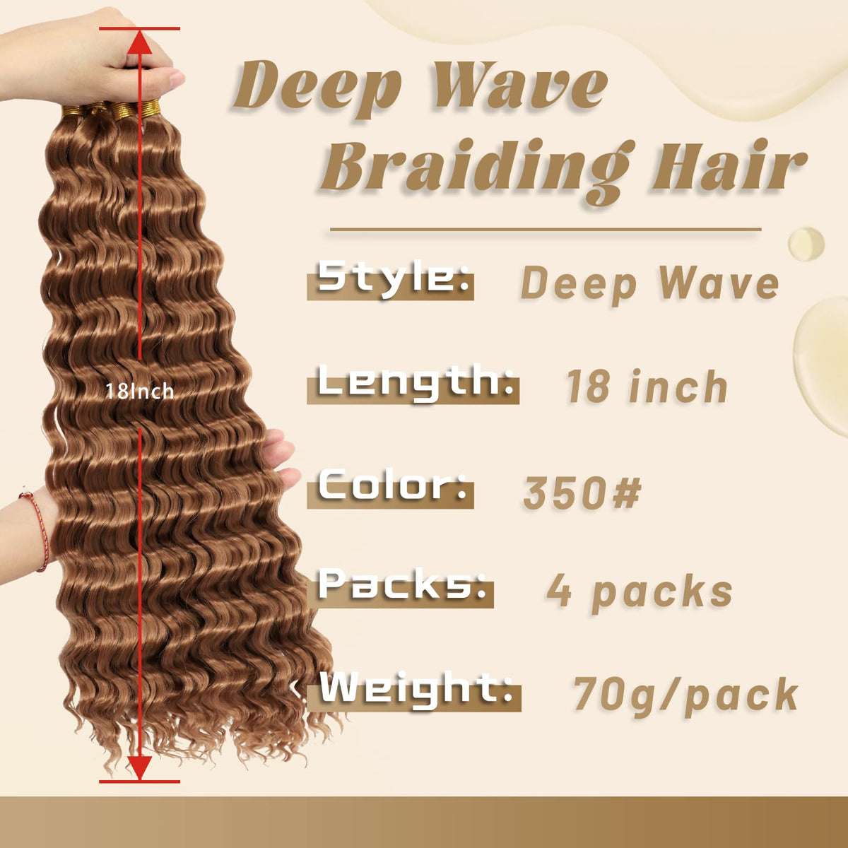 EERYA Cheveux Bouclés 18 Pouces Modèle 2 vue arrière