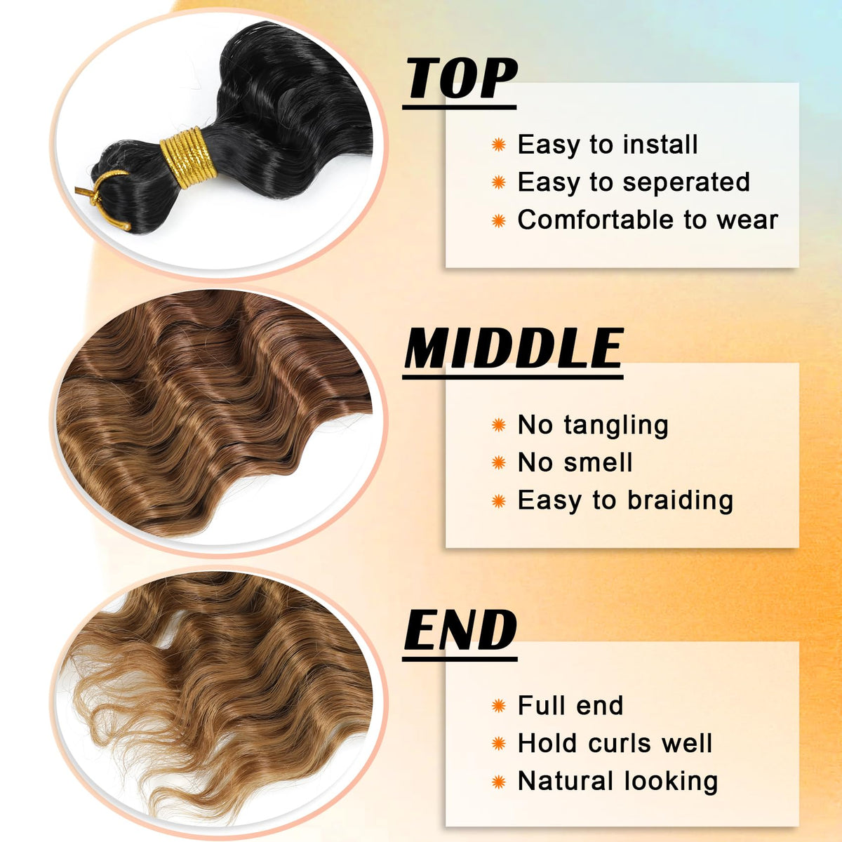 EERYA Cheveux Bouclés 18 pouces texture douce et rebondissante