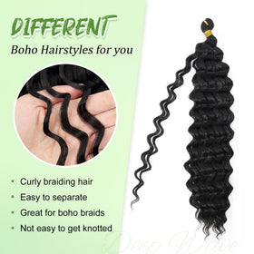 EERYA cheveux bouclés 18 pouces texture naturelle