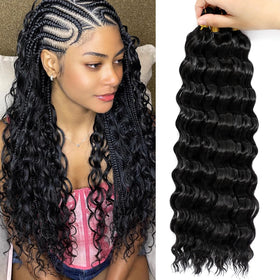 EERYA cheveux bouclés longs 16 pouces vue de face