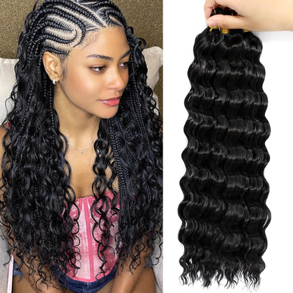 EERYA cheveux bouclés longs 16 pouces vue de face