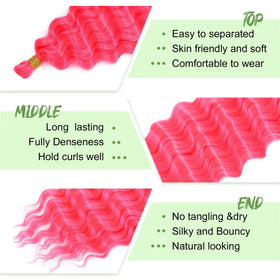 EERYA Cheveux Braiding 18 pouces en rose foncé en usage
