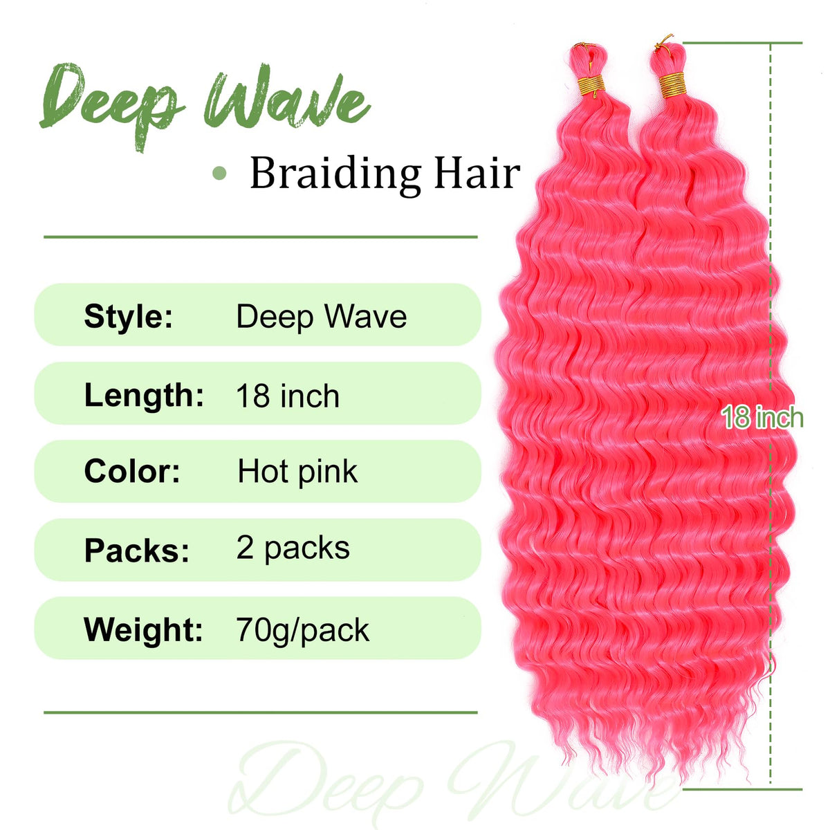 EERYA Cheveux Braiding 18 pouces texture naturelle vue de près