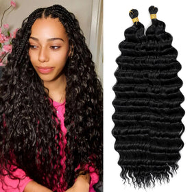 EERYA cheveux crochet long 18 pouces couleur 1B vue de face
