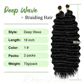 EERYA cheveux en vagues profondes 18 pouces paquet