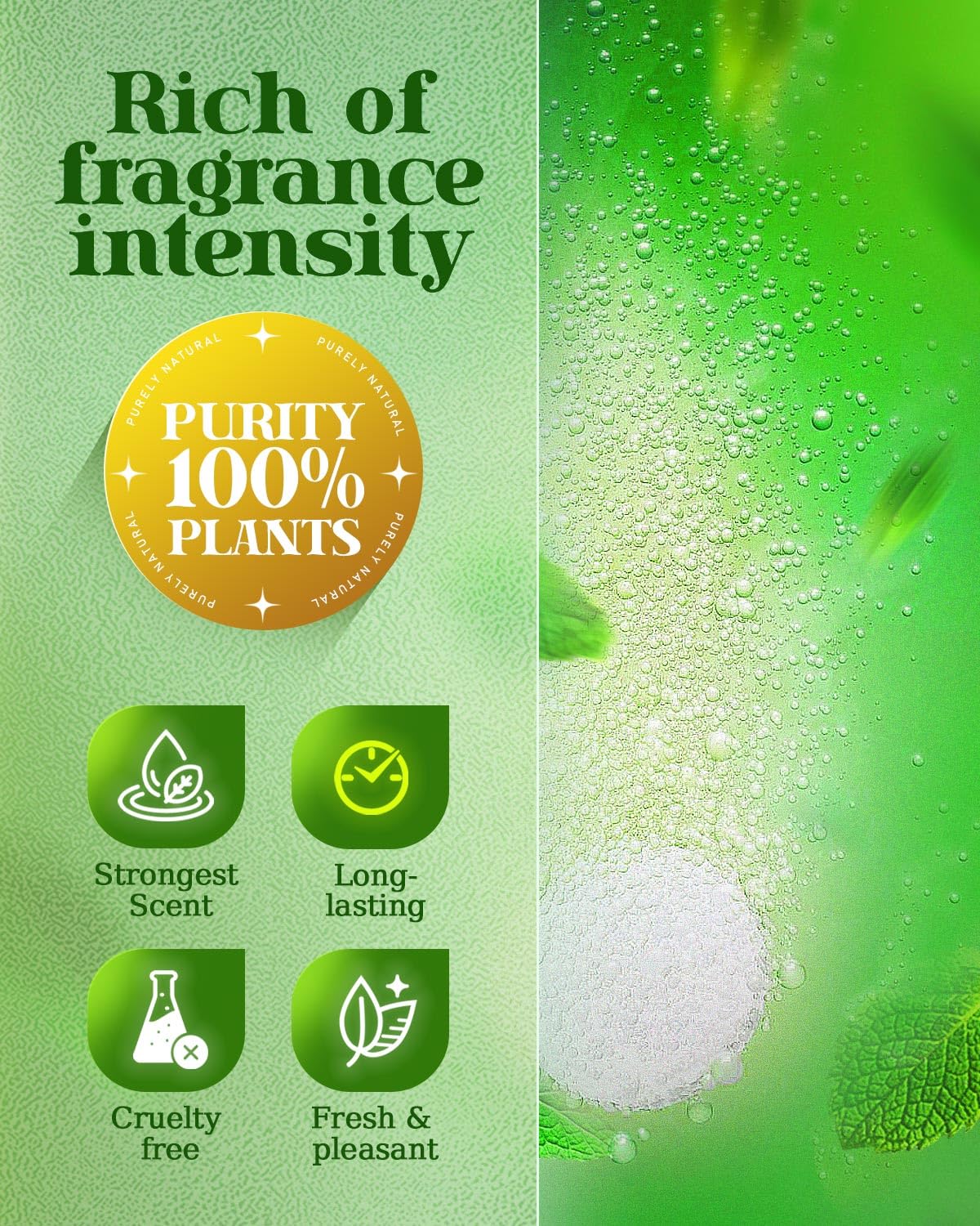 Effervescent de douche en train de se dissoudre dans l'eau