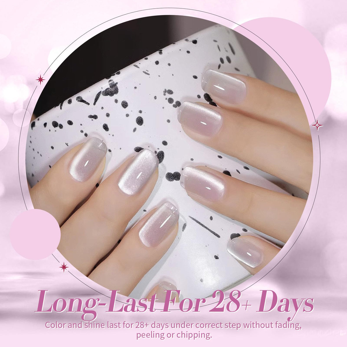 Effet arc-en-ciel du vernis gel magnétique Moonlight White