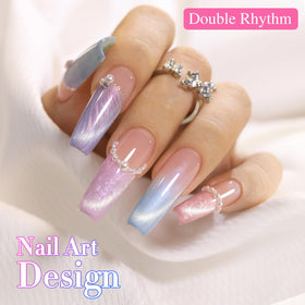 Effet Cat Eye du vernis gel Double Rhythm sur les ongles