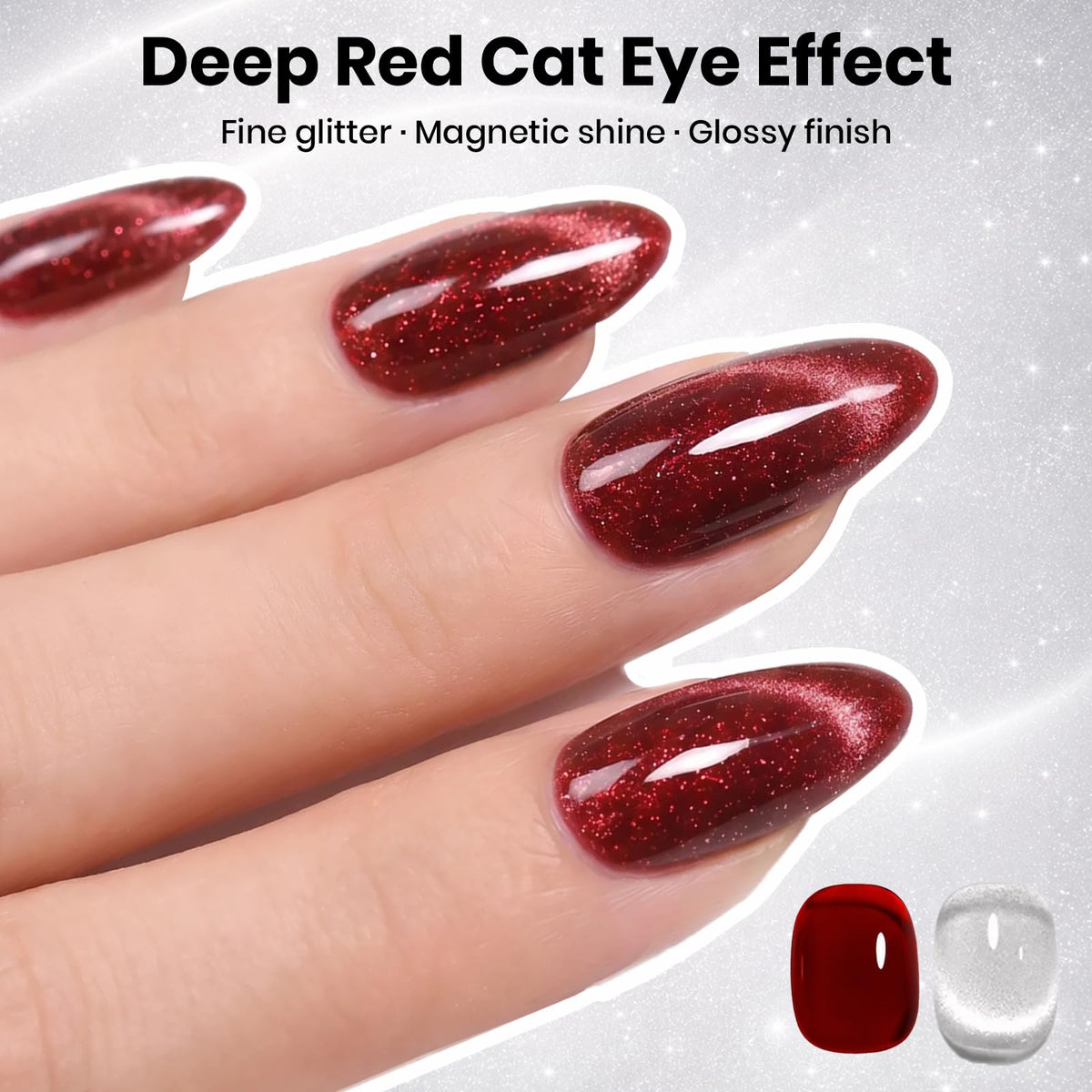 Effet cat eye sur des ongles avec Top Coat Gel de beetles