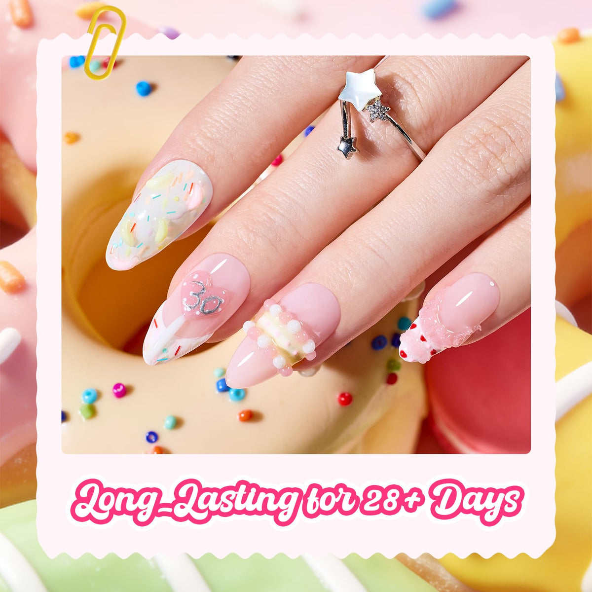 Effet final des ongles avec Top Coat Paillettes beetles